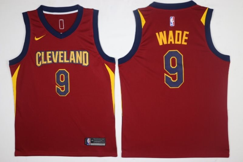 NBA Cavaliers 9 Dwyane Wade 2017-18 Icon Wine Nike Men Jersey