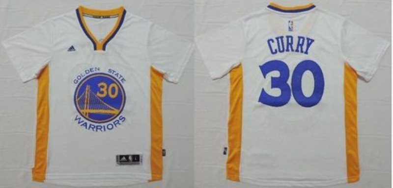 NBA Warriors 30 Stephen Curry White Short Sleeve Men Jersey