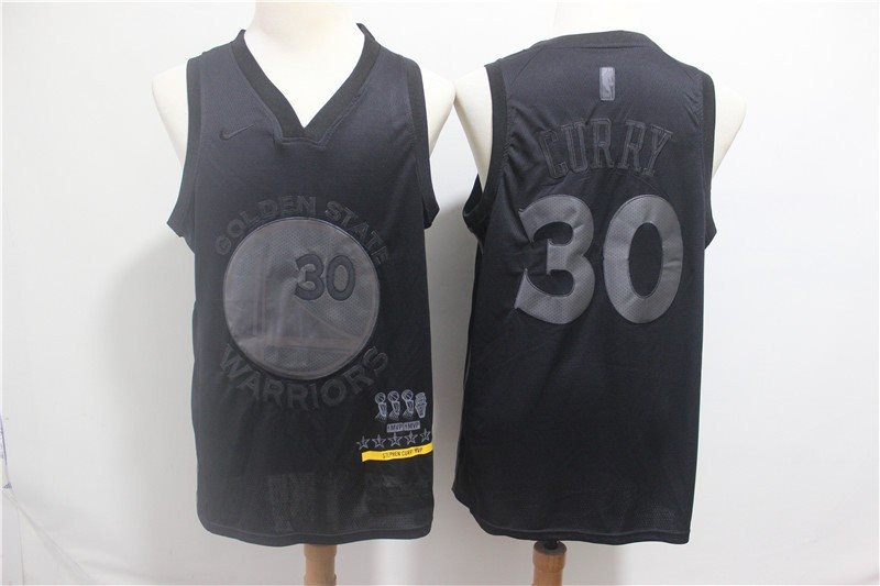 NBA Warrior 30 Stephen Curry Black MVP Honorary Edition NikeMen Jersey