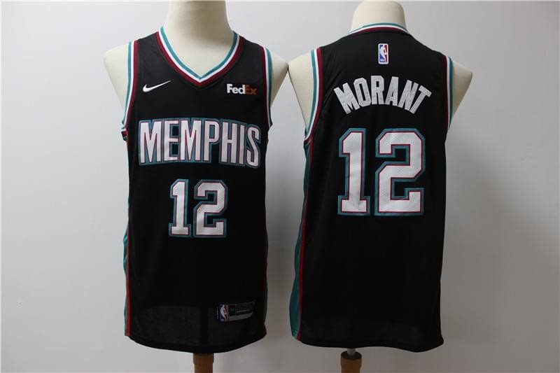 NBA Grizzlies 12 Ja Morant Black Nike Men Jersey