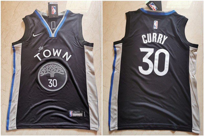 NBA Warriors 30 Stephen Curry Black 2019-20 City Edition Nike Youth Jersey