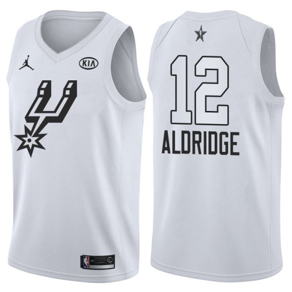 NBA Spurs 12 LaMarcus Aldridge 2018 All-Star White Swingman Men Jersey