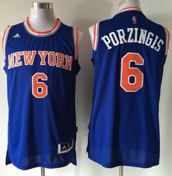 NBA Knicks 6 Kristaps Porzingis Blue Men Jersey