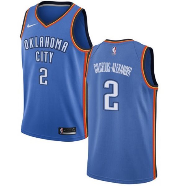 NBA Thunder 2 Shai Gilgeous-Alexander Blue Nike Men Jersey