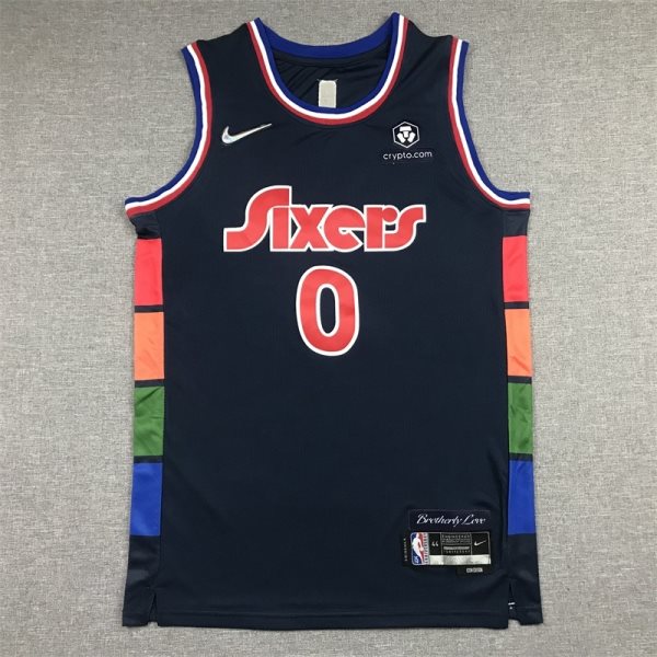 NBA 76ers 0 Tyrese Maxey Nike City Edition Men Jersey