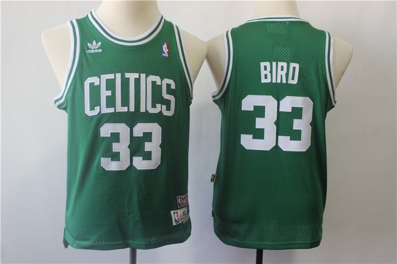 NBA Celtics 33 Larry Bird Green Hardwood Classics Youth Jersey