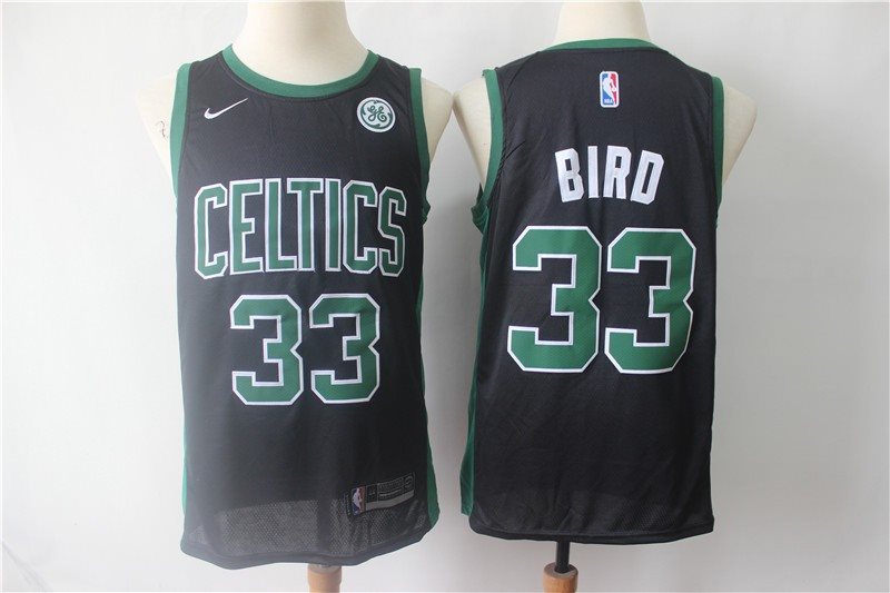 NBA Celtics 33 Larry Bird Black Nike Swingman Men Jersey