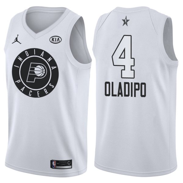 NBA Pacers 4 Victor Oladipo 2018 All-Star White Swingman Men Jersey