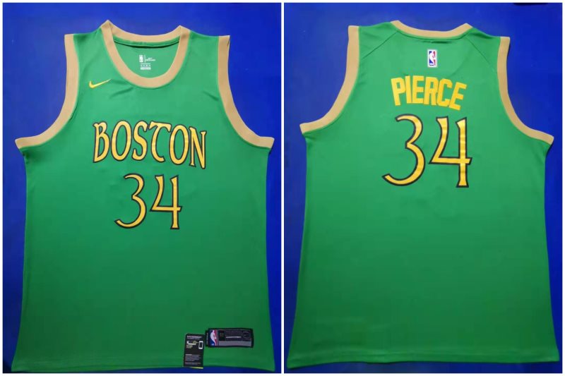 NBA Celtics 34 Paul Pierce Green 2019-20 City Edition Nike Men Jersey
