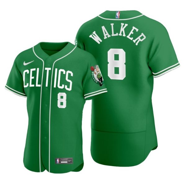 Nike Celtics 8 Kemba Walker Green 2020 NBA X MLB Crossover Edition Men Jersey