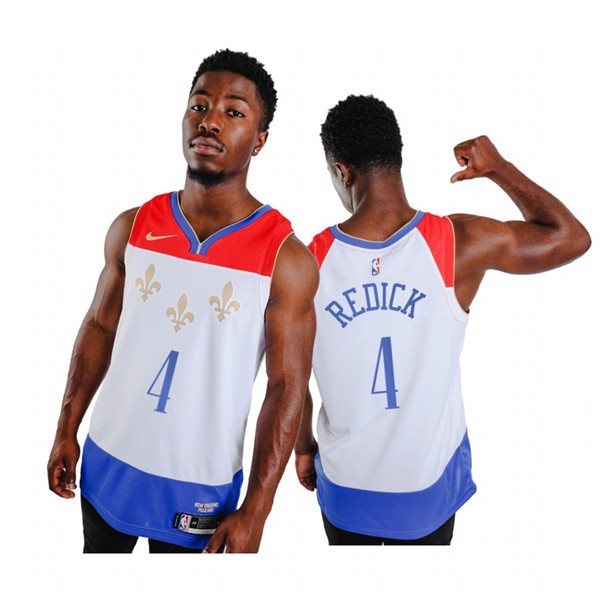 NBA Pelicans 4 J.J. Redick White 2020-21 City Edition Nike Men Jersey