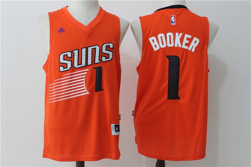NBA Suns 1 Devin Booker 2016 Alternate Orange New Swingman Men Jersey
