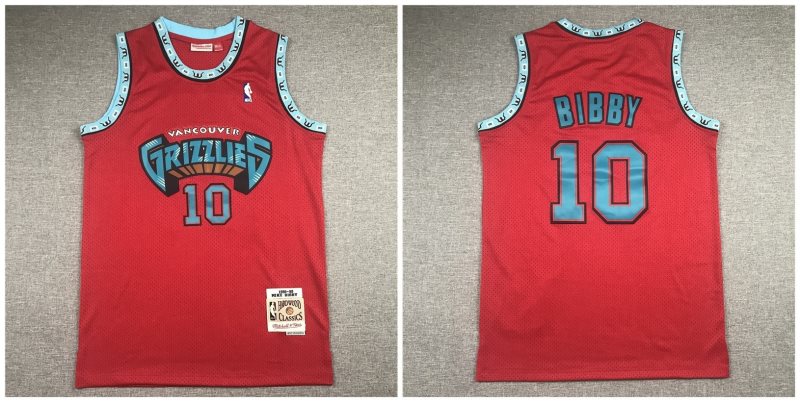 NBA Grizzlies 10 Mike Bibby Red Throwback Men Jersey