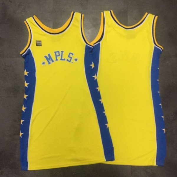 NBA Lakers Blank Yellow Women MPLS Hardwood Classics Dress Jersey