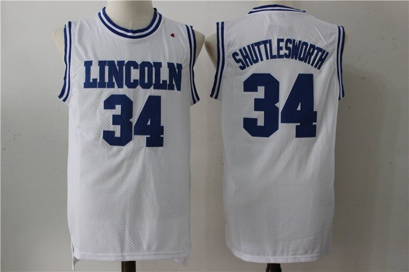 Lincoln 34 Shuttlesworth White Movie Stitched Basketball Jersey