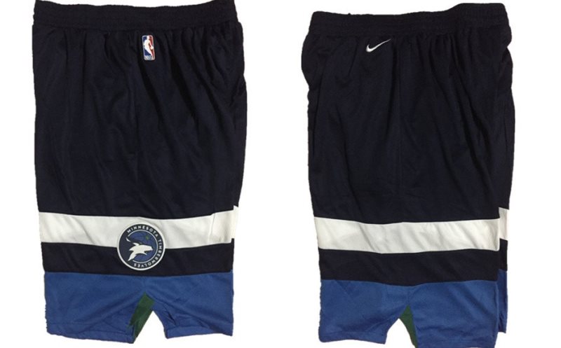 NBA Timberwolves Navy Nike Authentic Shorts