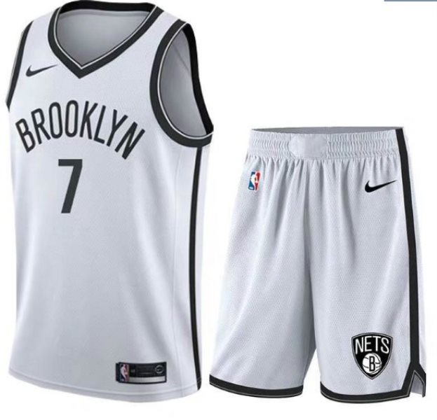NBA Nets 7 Kevin Durant White Nike Swingman Jersey(with shorts)