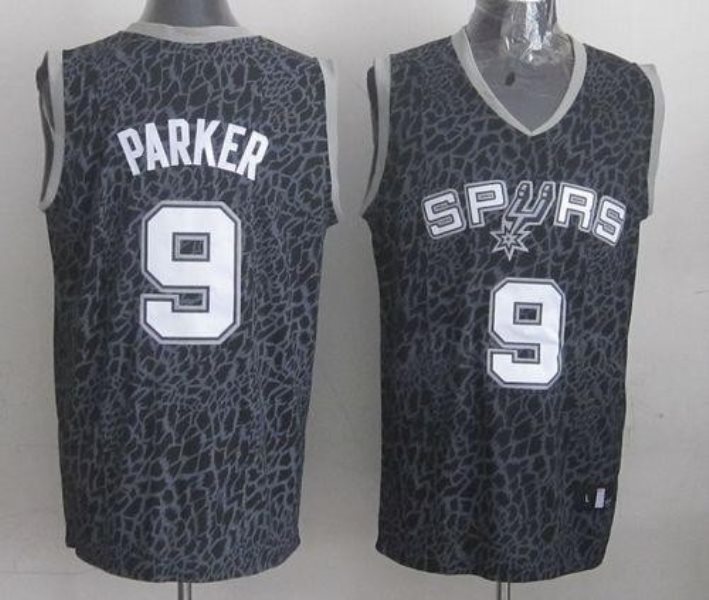 NBA Spurs 9 Tony Parker Black Crazy Light Men Jersey
