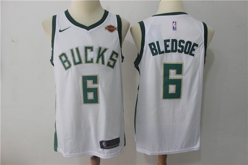 NBA Bucks 6 Eric Bledsoe White Nike Swingman Men Jersey
