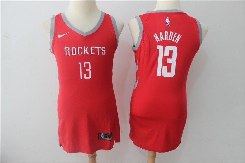 NBA Rockets 13 James Harden Red Nike Swingman Iron Women Jersey