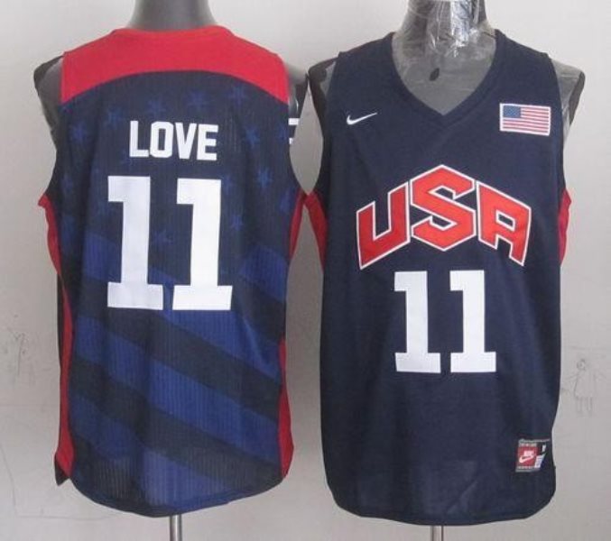 2012 Olympics Team USA No.11 Kevin Love Dark Blue Men's Basketball Jersey
