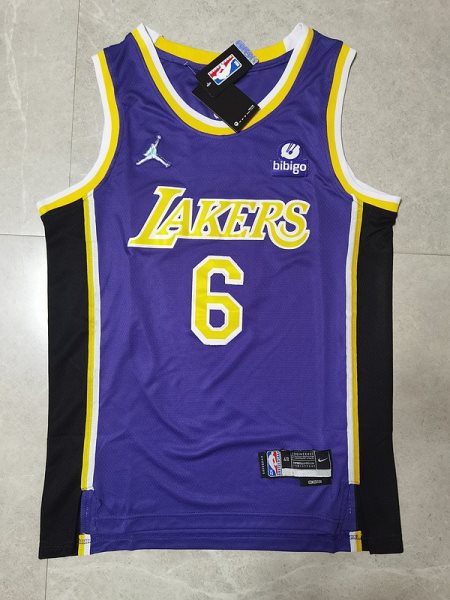 NBA Lakers 6 James Purple 2021-22 New Season Jordan Men Jersey