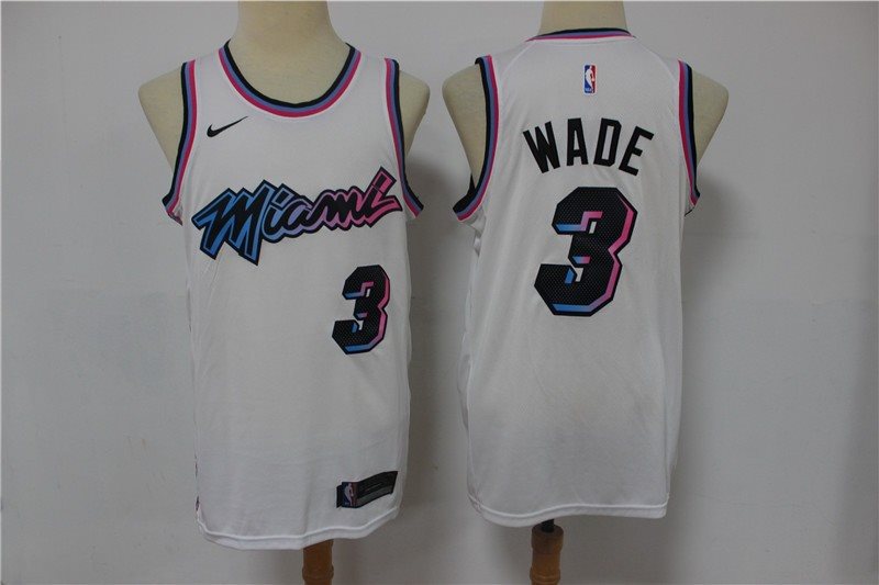 NBA Heat 3 Dwyane Wade White 2020-21 City Edition Men Jersey