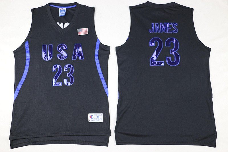 2016 Team USA 23 LeBron James Black Basketball Jersey