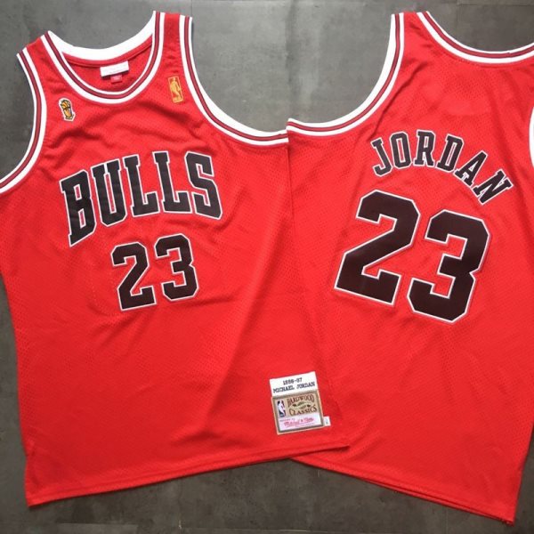 NBA Bulls 23 Michael Jordan Red 1996-97 Hardwood Classics Mesh Men Jersey