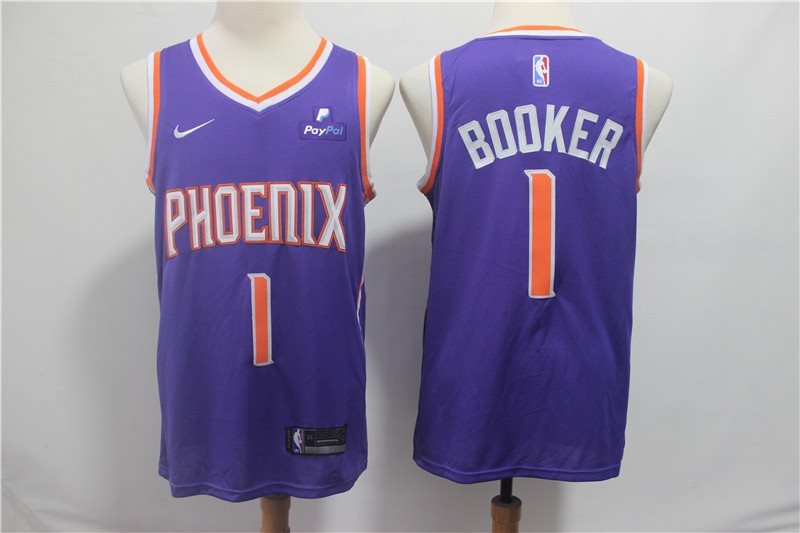 NBA Suns 1 Devin Booker Purple Nike Swingman Men Jersey