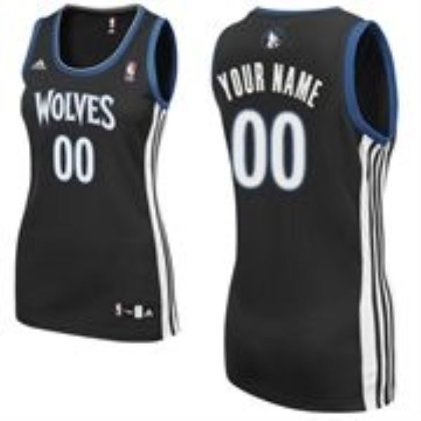 NBA Timberwolves Black Customized Women Jersey