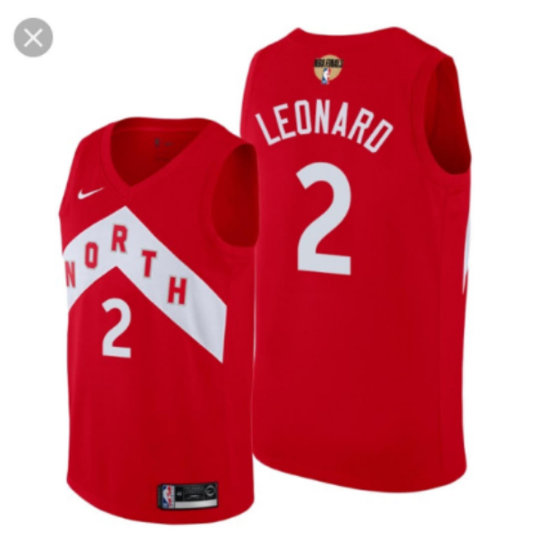 NBA Raptors 2 Kawhi Leonard Red 2019 Finals Men Jersey