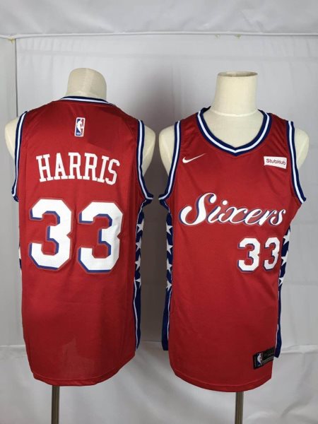 NBA 76ers 33 Tobias Harris Red Nike Throwback Men Jersey