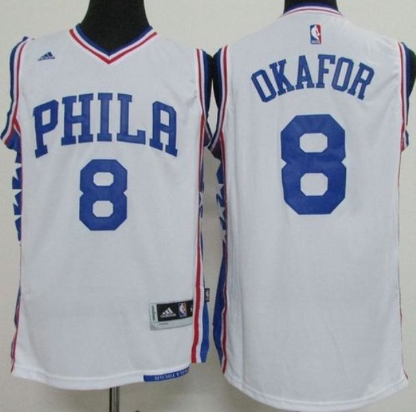 NBA 76ers 8 Jahlil Okafor White Men Jersey