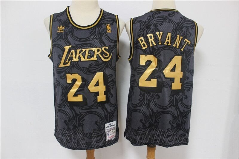 NBA Lakers 24 Kobe Bryant Black Hardwood Classics Men Jersey