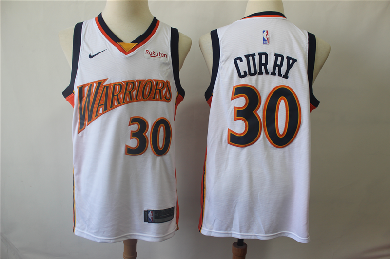 NBA Warrior 30 Stephen Curry White Nike Throwback Men Jersey