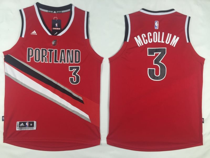 NBA Blazers 3 Mccollum Red Men Jersey