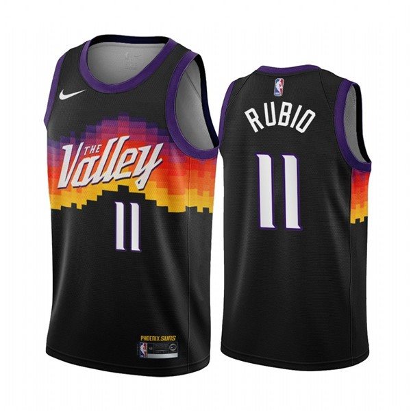 NBA Suns 11 Ricky Rubio Black 2020-21 City Edition Nike Men Jersey