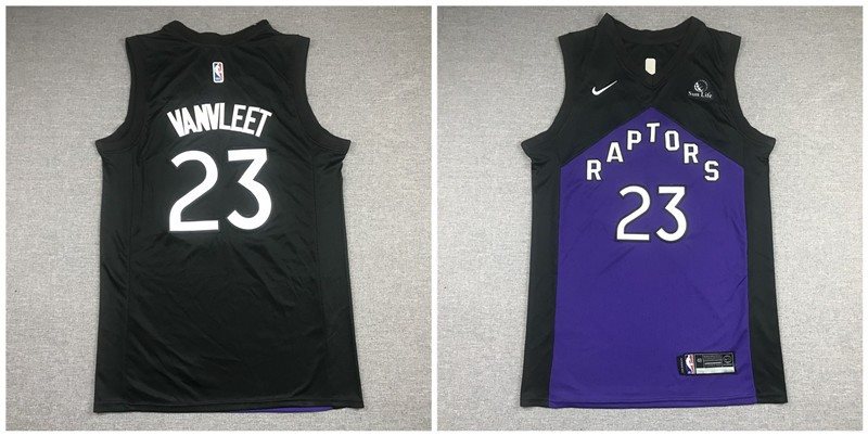 NBA Raptors 23 Fred VanVleet Black Purple Nike Men Jersey