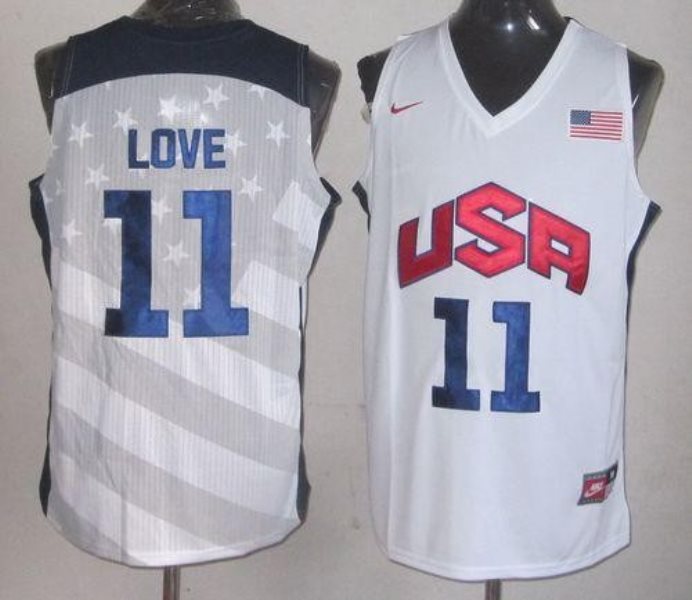 Team USA No.11 Kevin Love White 2012 Olympics Men's Basketball Jersey
