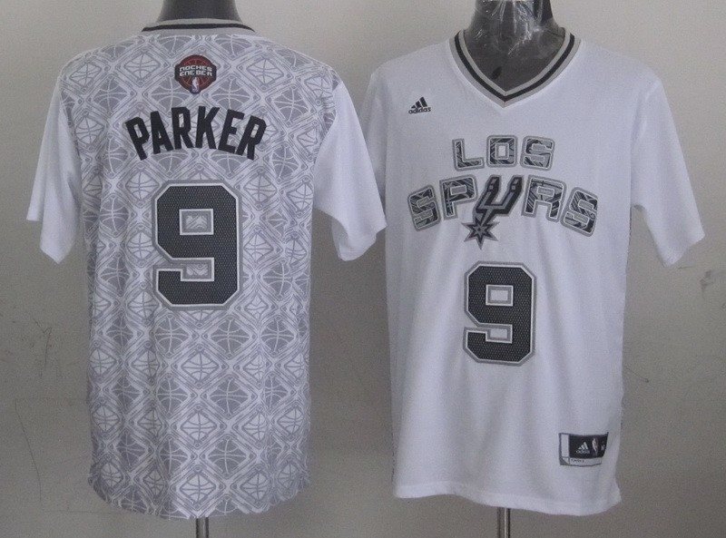 NBA Spurs 9 Tony Parker 2014 Noches Enebea White Swingman Men Jersey
