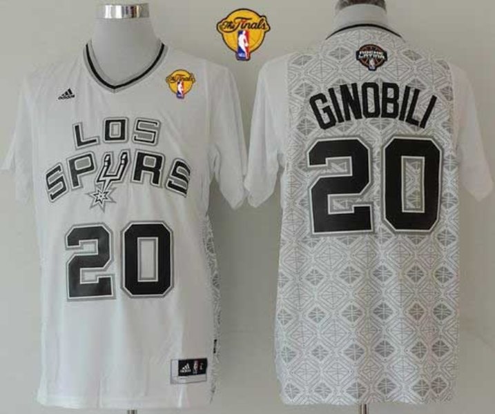 NBA Spurs 20 Manu Ginobili White New Latin Nights Finals Patch Men Jersey