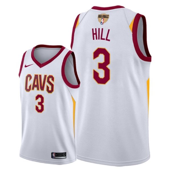 NBA Cavaliers 3 George Hill 2018 NBA Finals Patch White Men Jersey