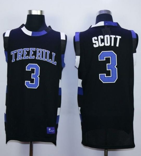 One Tree Hill Ravens 3 Lucas Scott Black Stitched Basketball Jersey