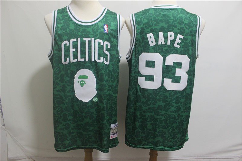 NBA Celtic 93 Bape Easy Monkey Joint Green Men Jersey