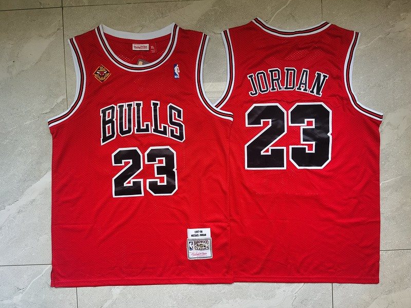 NBA Bulls 23 Jordan Red 1997-1998 Throwback Men Jersey