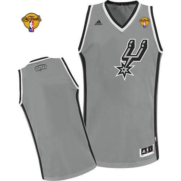 NBA Spurs Blank Grey Finals Patch Revolution 30 Men Jersey