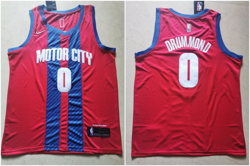 NBA Pistons 0 Andre Drummond Red 2019-20 City Edition Nike Men Jersey