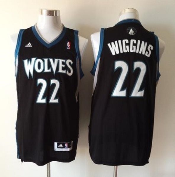 NBA Timberwolves 22 Andrew Wiggins Black Revolution 30 Men Jersey