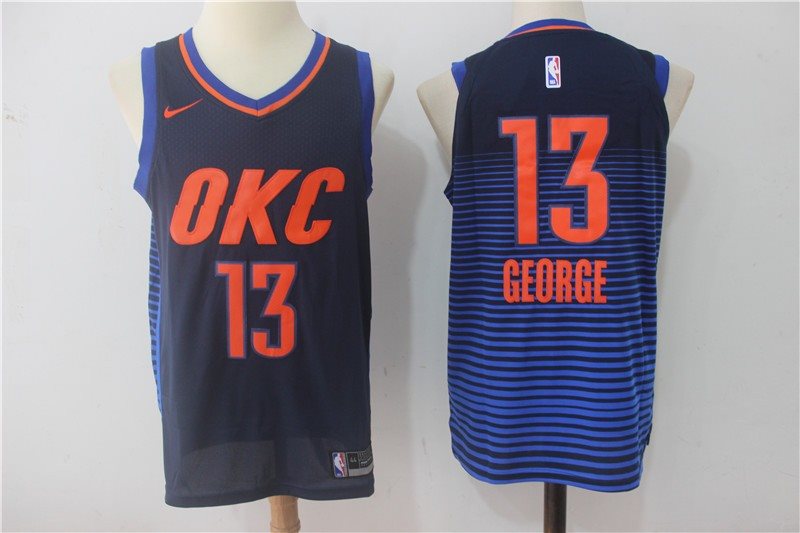 NBA Oklahoma City Thunder 13 Paul George Blue Nike Men Jersey
